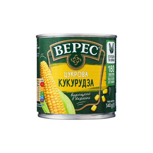 Кукурудза цукрова Верес, ж/б 340/272гр (340гр*12шт)