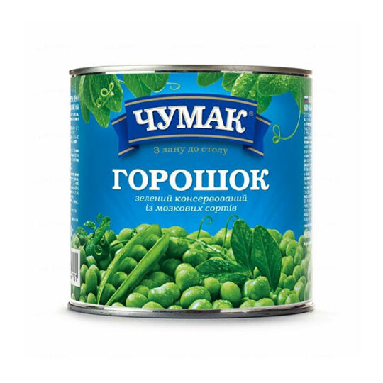 Горошок Чумак зелений конс.ж/б, 420/273гр (420гр*12шт)