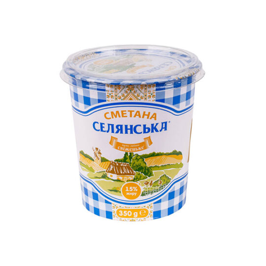 Сметана "Селянська" 350г 15%