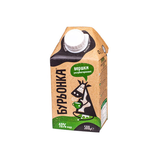 Вершки Бурьонка 10% у/п 1уп/500г(0,5л*18)