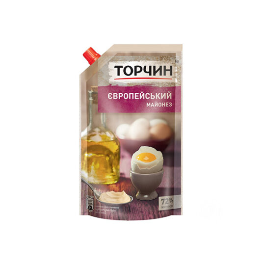 Майонез Торчин Європейський 72%, 1уп/580г (580г*16шт)