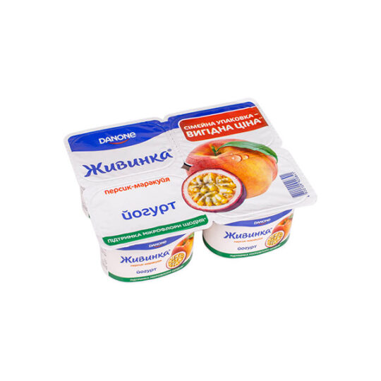 Йогурт Живинка Персик-маракуя 1,5%, (стакан) "ЧЕТВІРКА"