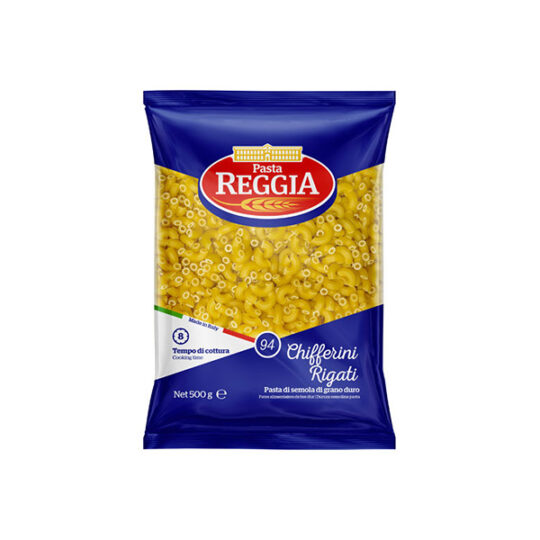 Макарони REGGIA 94 Ріжки Рифлені, 1шт/500гр
