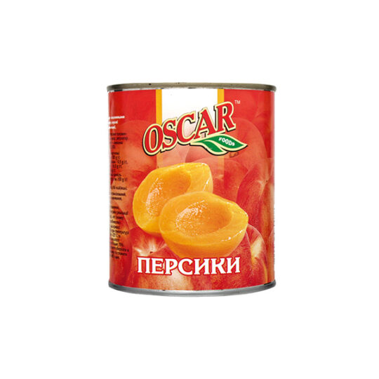 Персик у сиропі половинки Oscar, ж/б 850/470гр (850гр*12шт)