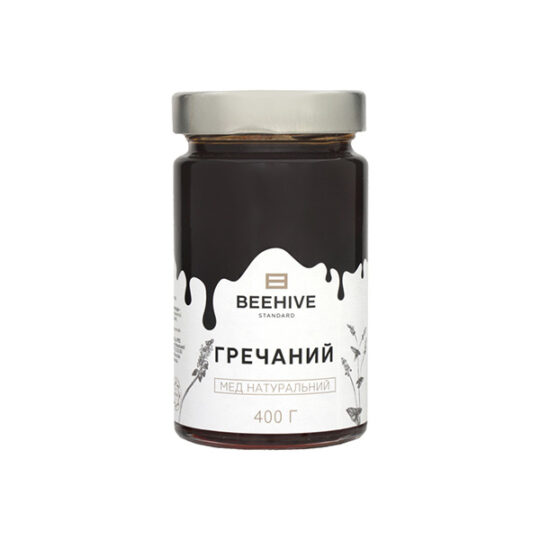 Мед BEEHIVE гречаний скляна банка, 1шт/400г (400г*8шт)