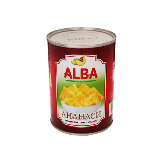 Ананас шматочками ALBA FOOD  ж/б 580мл/568г (568г*24шт)