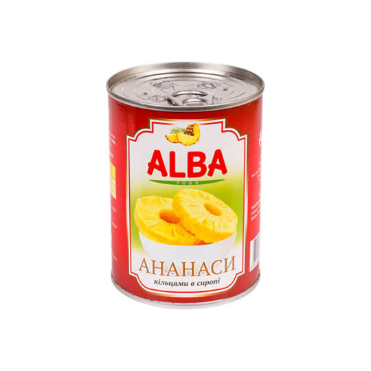 Ананас кільцями ALBA FOOD ж/б 580мл/568г (568г*24шт)
