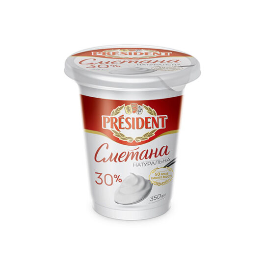 Сметана "Президент" 30%, 1уп/355г (355г*8шт)