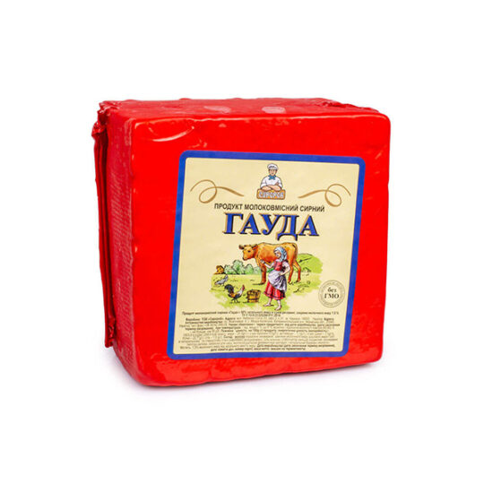 Сир Твердий (Сирний продукт) Гауда Сиророб 50% квадрат +/-2 кг, ваг.