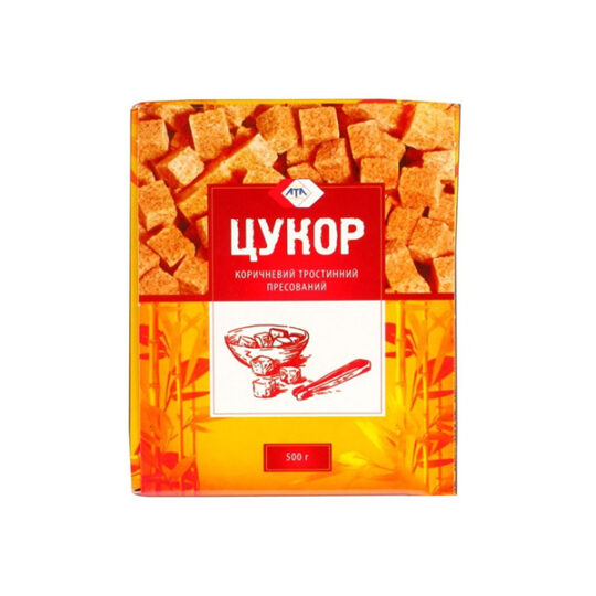 Цукор Тростинний коричневий пресований рафінад АТА 1уп/500гр (500гр*30шт)
